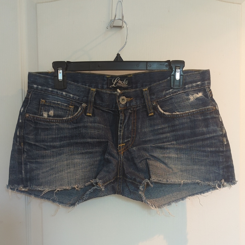 Lucky Brand Blue Jean Shorts with Frayed Hem